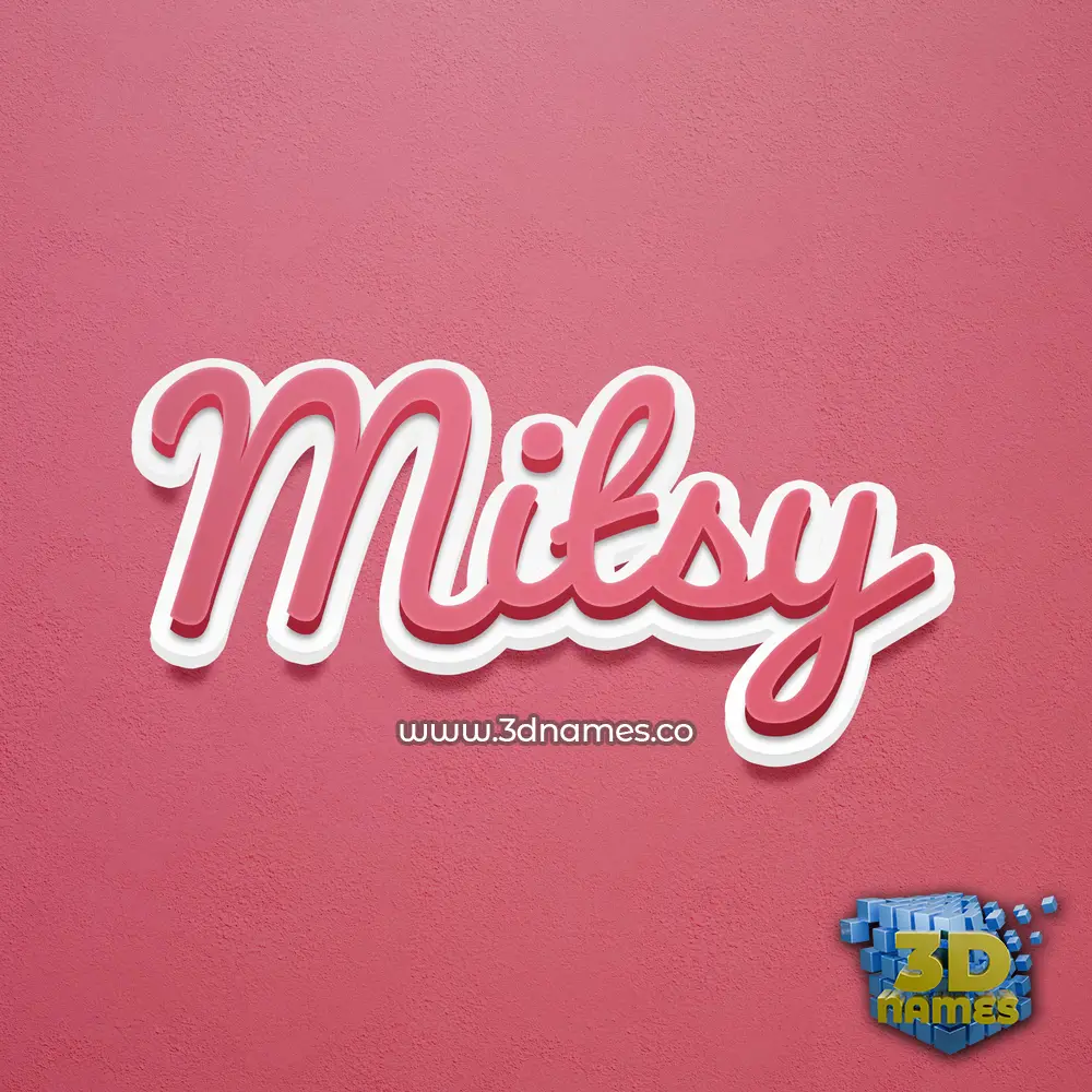 mitsy in Red Scribble style - 3D name wallpaper