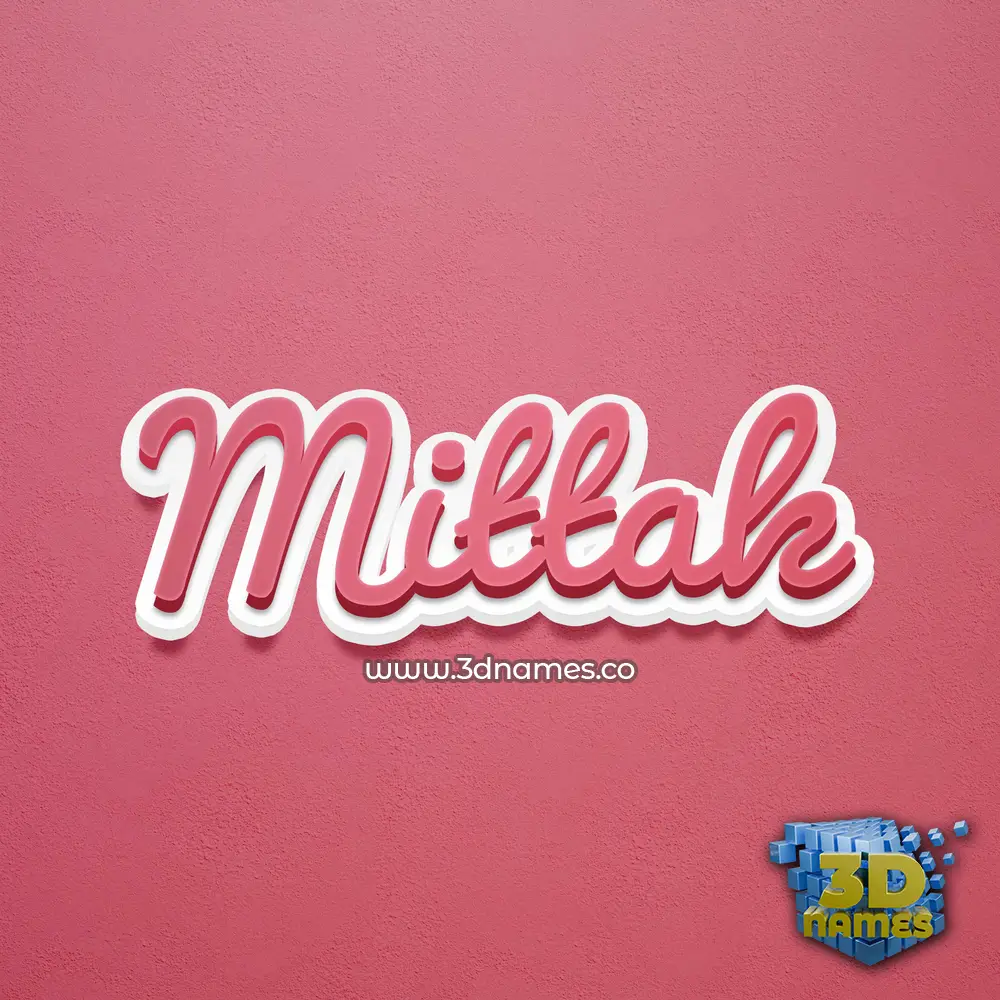 mittak in Red Scribble style - 3D name wallpaper