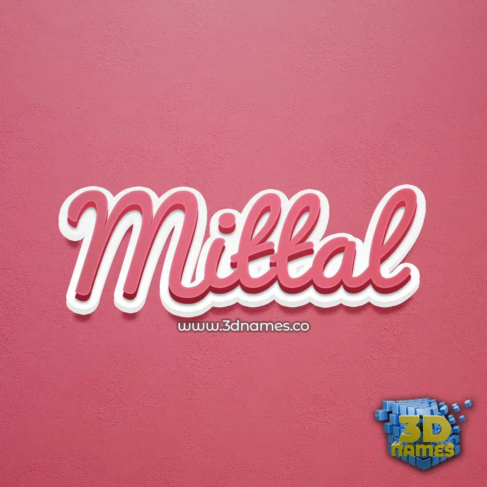 mittal in Red Scribble style - 3D name wallpaper