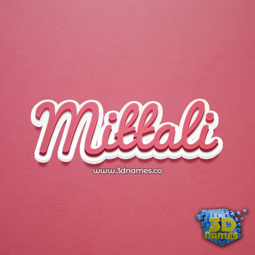 mittali in Red Scribble style - 3D name wallpaper