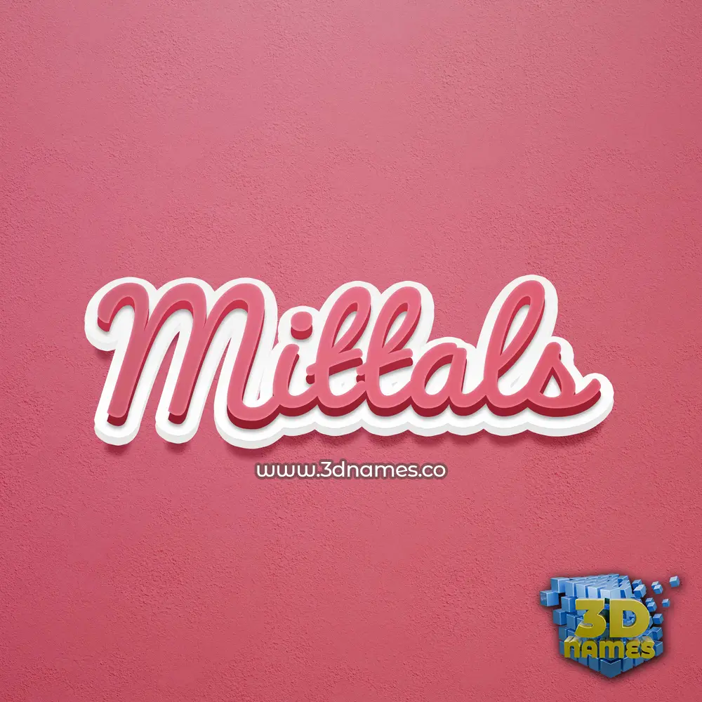 mittals in Red Scribble style - 3D name wallpaper