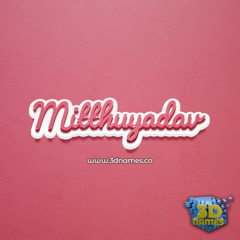 mitthuyadav in Red Scribble style - 3D name wallpaper