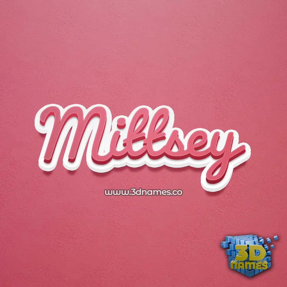 mittsey in Red Scribble style - 3D name wallpaper