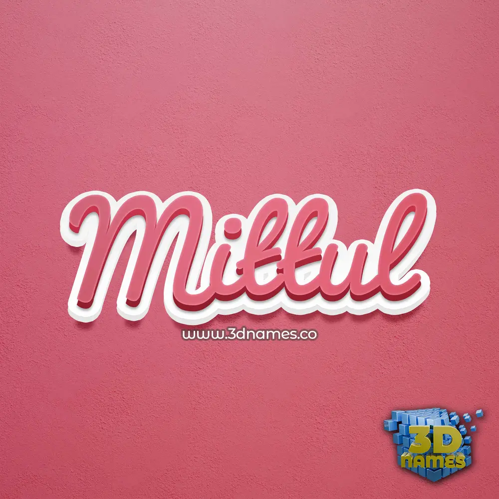 mittul in Red Scribble style - 3D name wallpaper