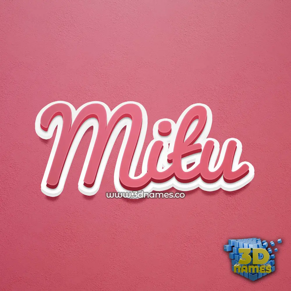 mitu in Red Scribble style - 3D name wallpaper