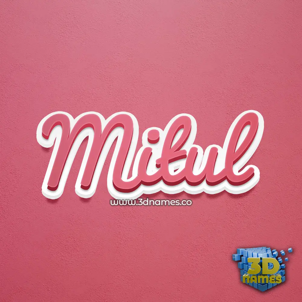 mitul in Red Scribble style - 3D name wallpaper