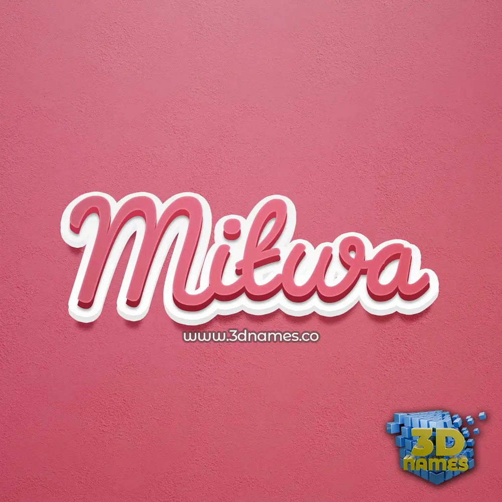mitwa in Red Scribble style - 3D name wallpaper