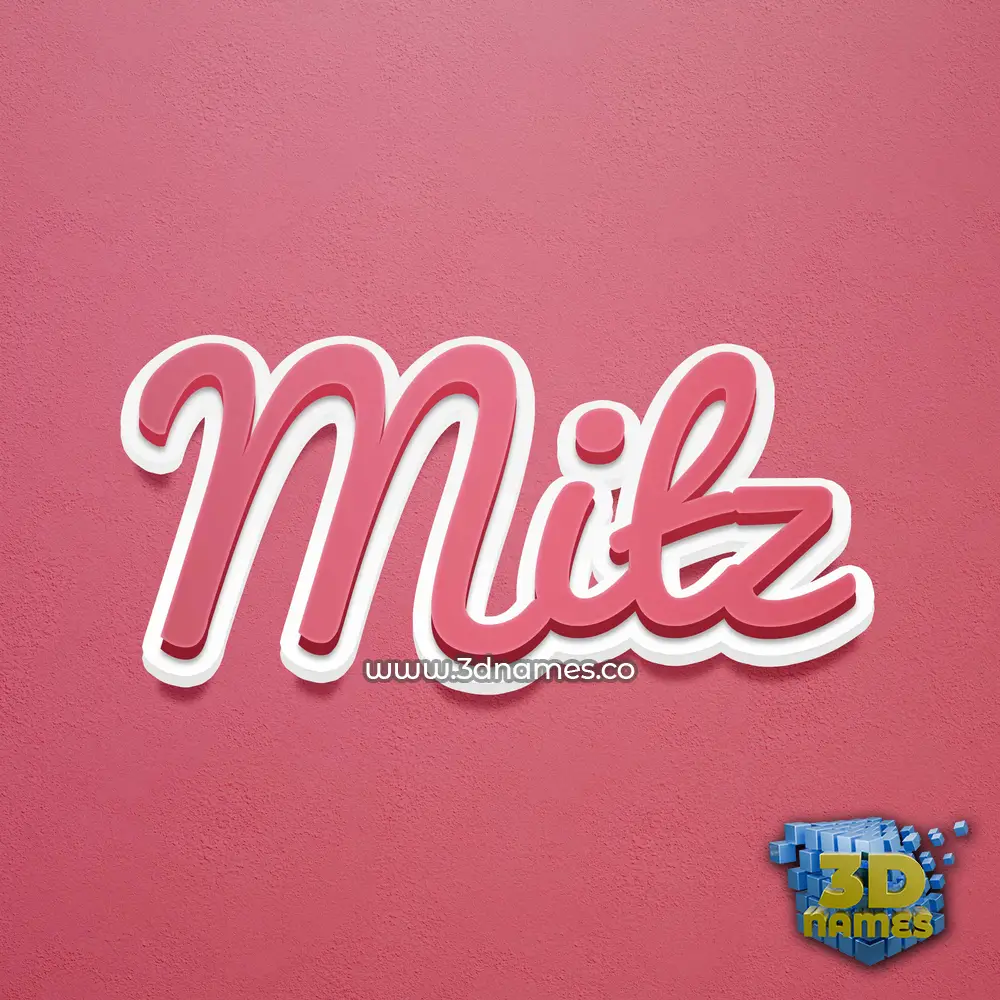 mitz in Red Scribble style - 3D name wallpaper