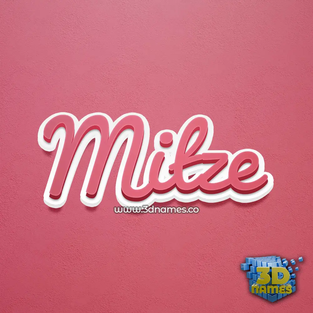 mitze in Red Scribble style - 3D name wallpaper