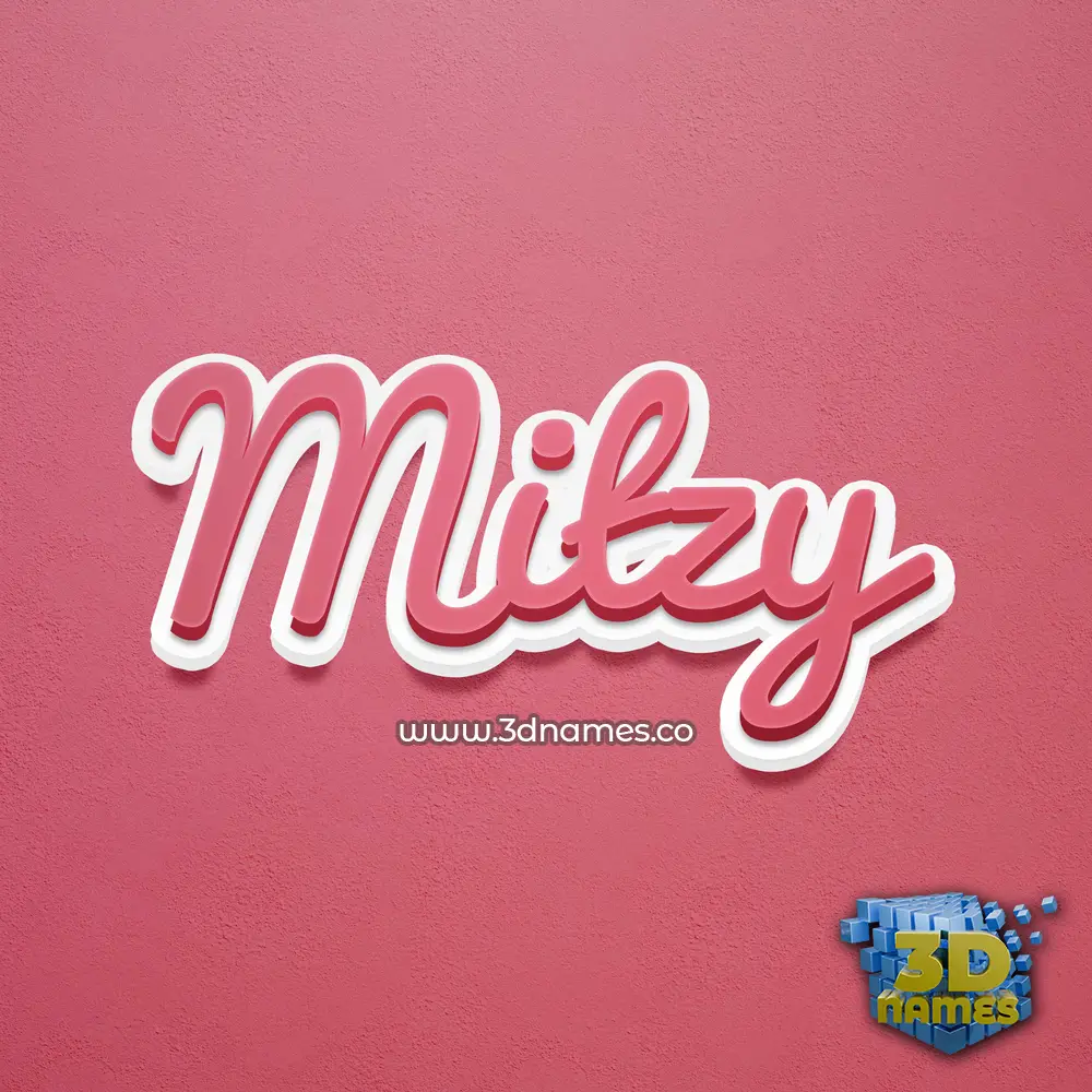 mitzy in Red Scribble style - 3D name wallpaper
