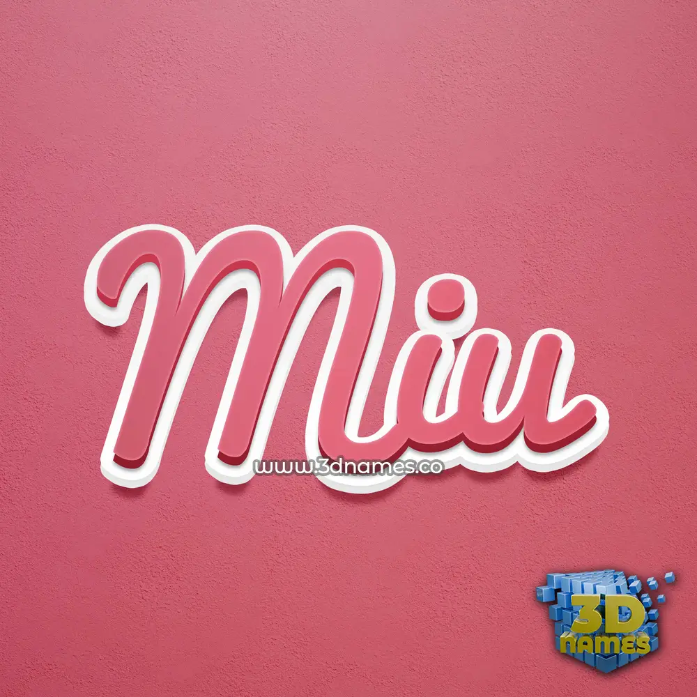 miu in Red Scribble style - 3D name wallpaper