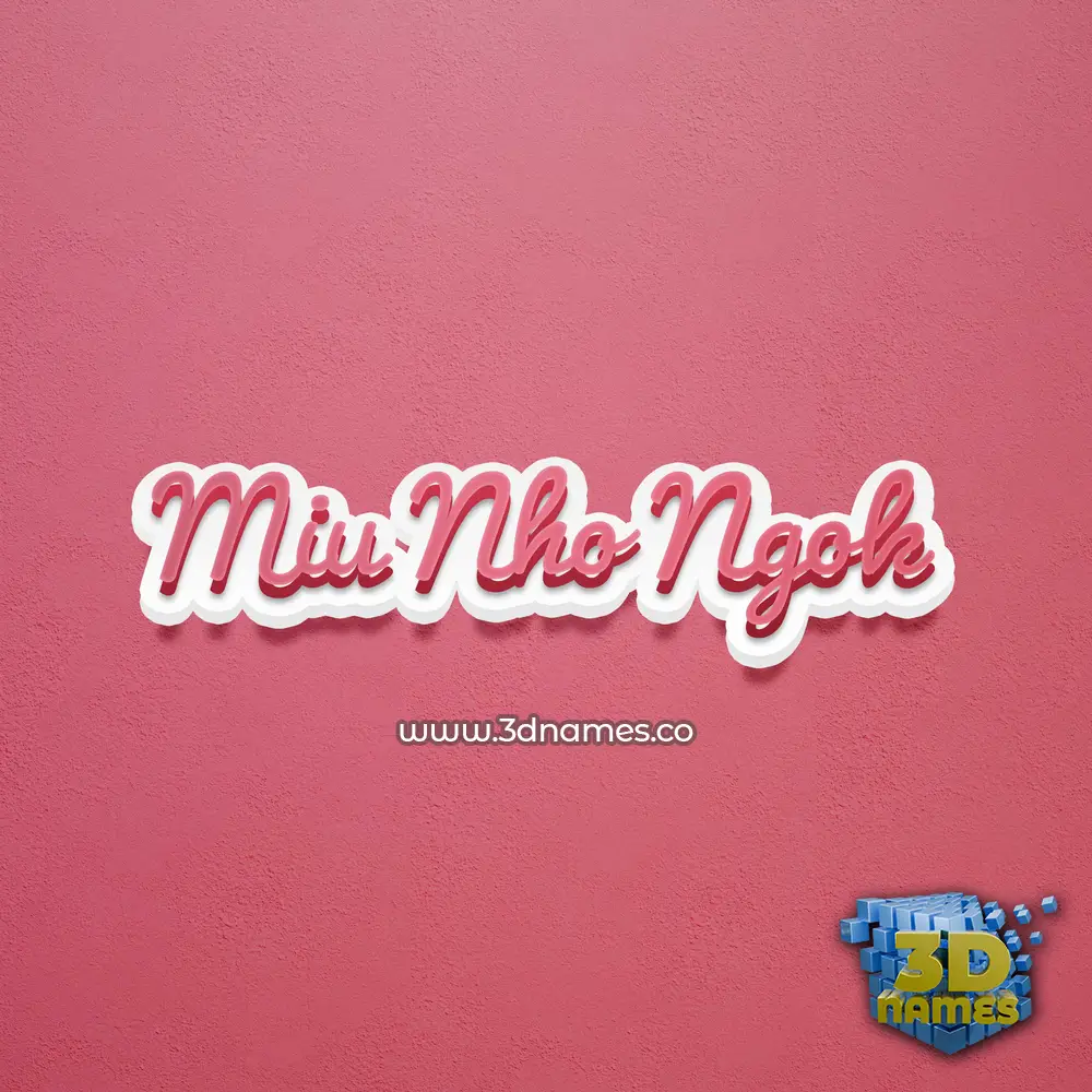 miu nho ngok in Red Scribble style - 3D name wallpaper