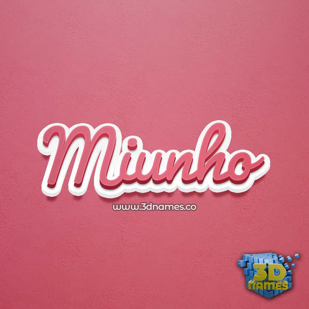 miunho in Red Scribble style - 3D name wallpaper