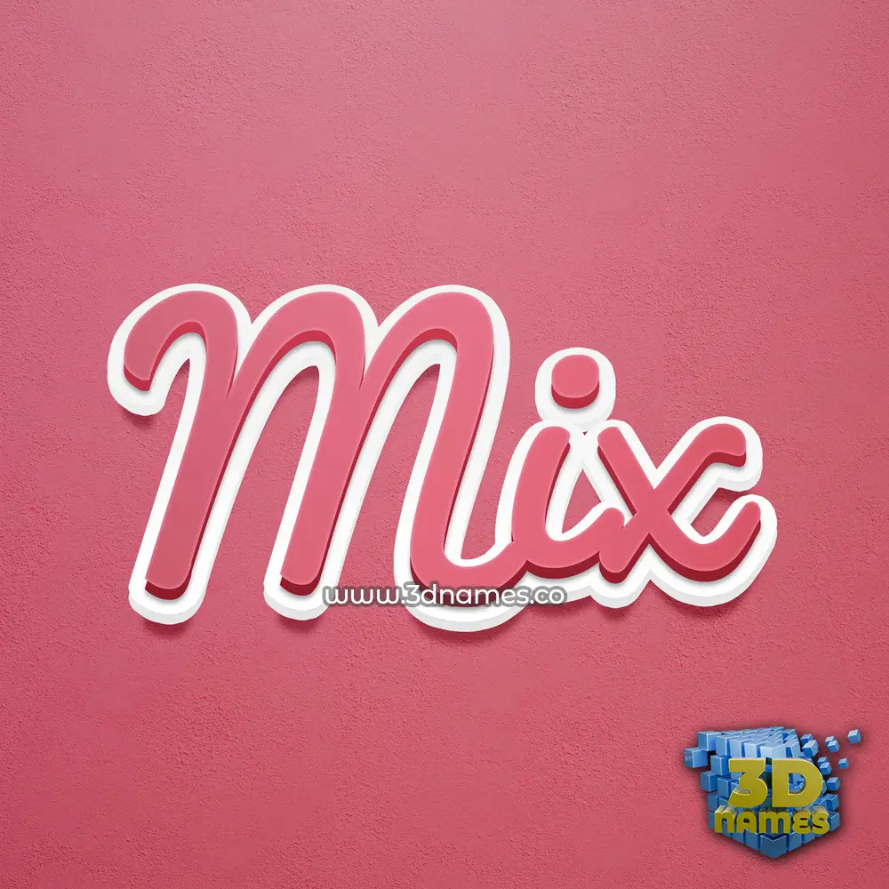 mix in Red Scribble style - 3D name wallpaper