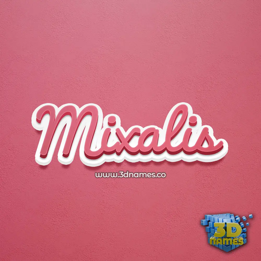 mixalis in Red Scribble style - 3D name wallpaper