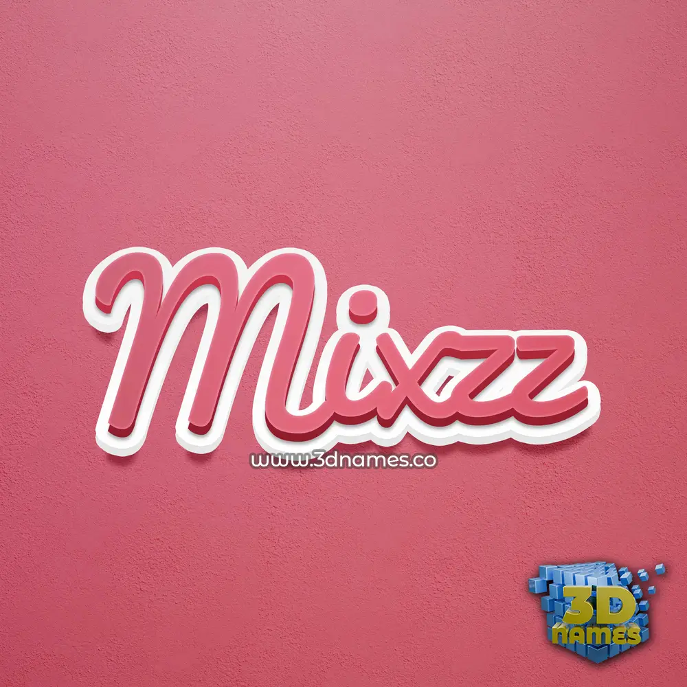 mixzz in Red Scribble style - 3D name wallpaper