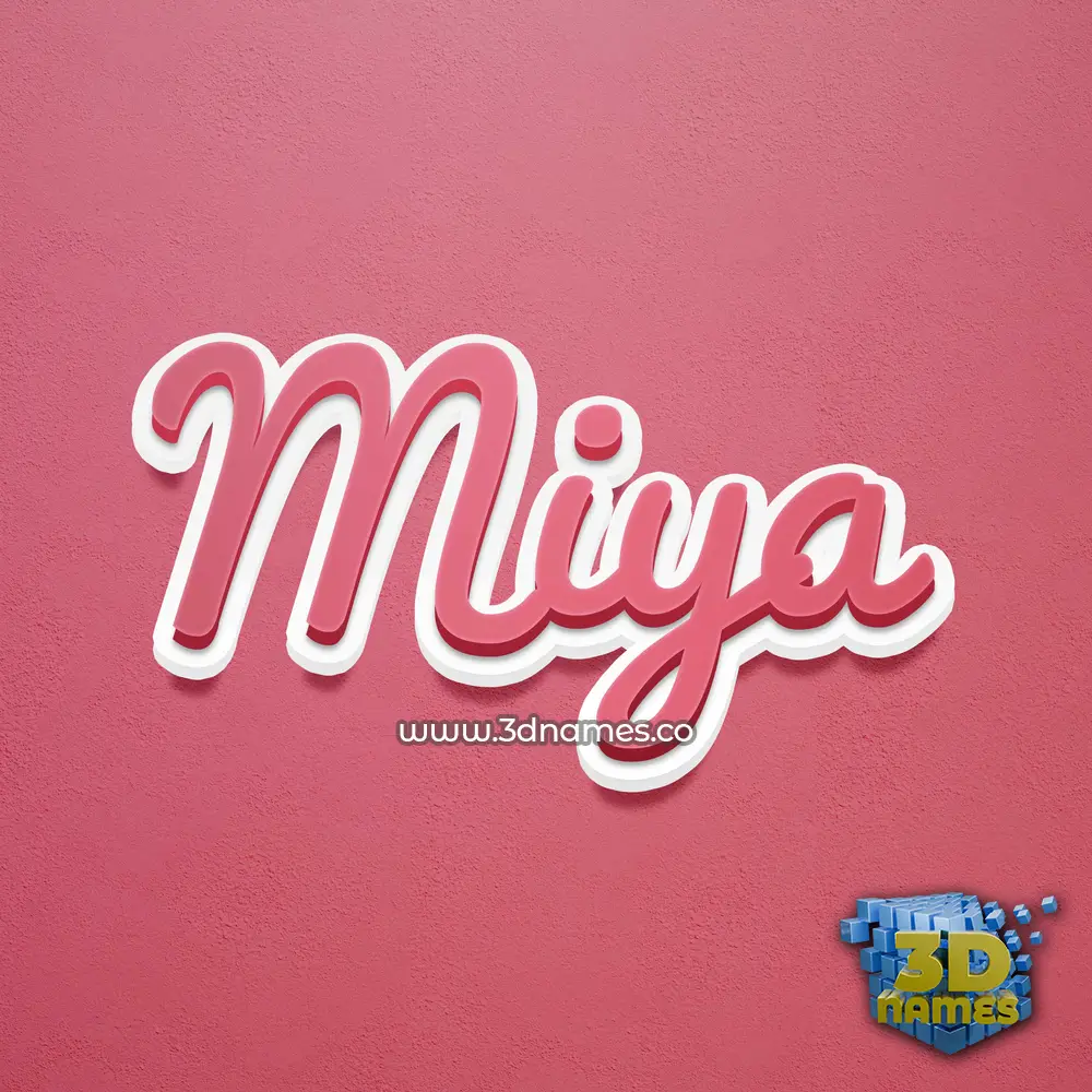 miya in Red Scribble style - 3D name wallpaper