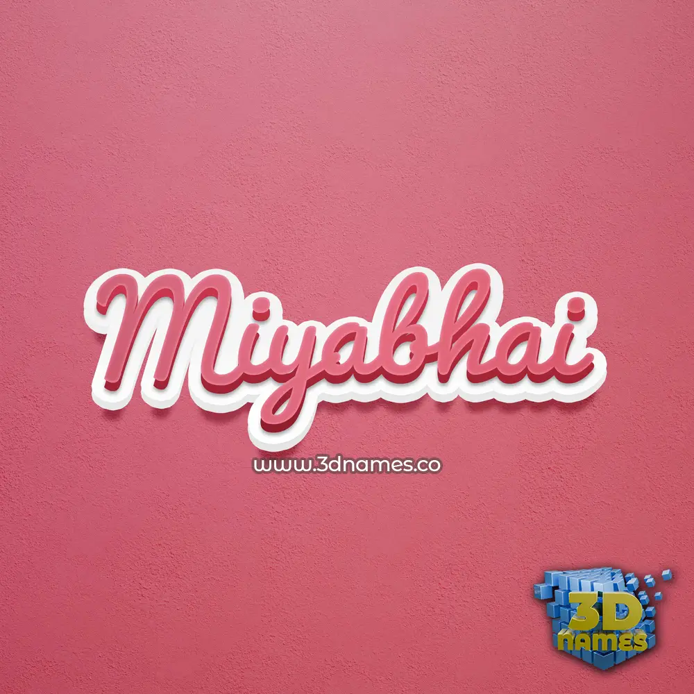 miyabhai in Red Scribble style - 3D name wallpaper