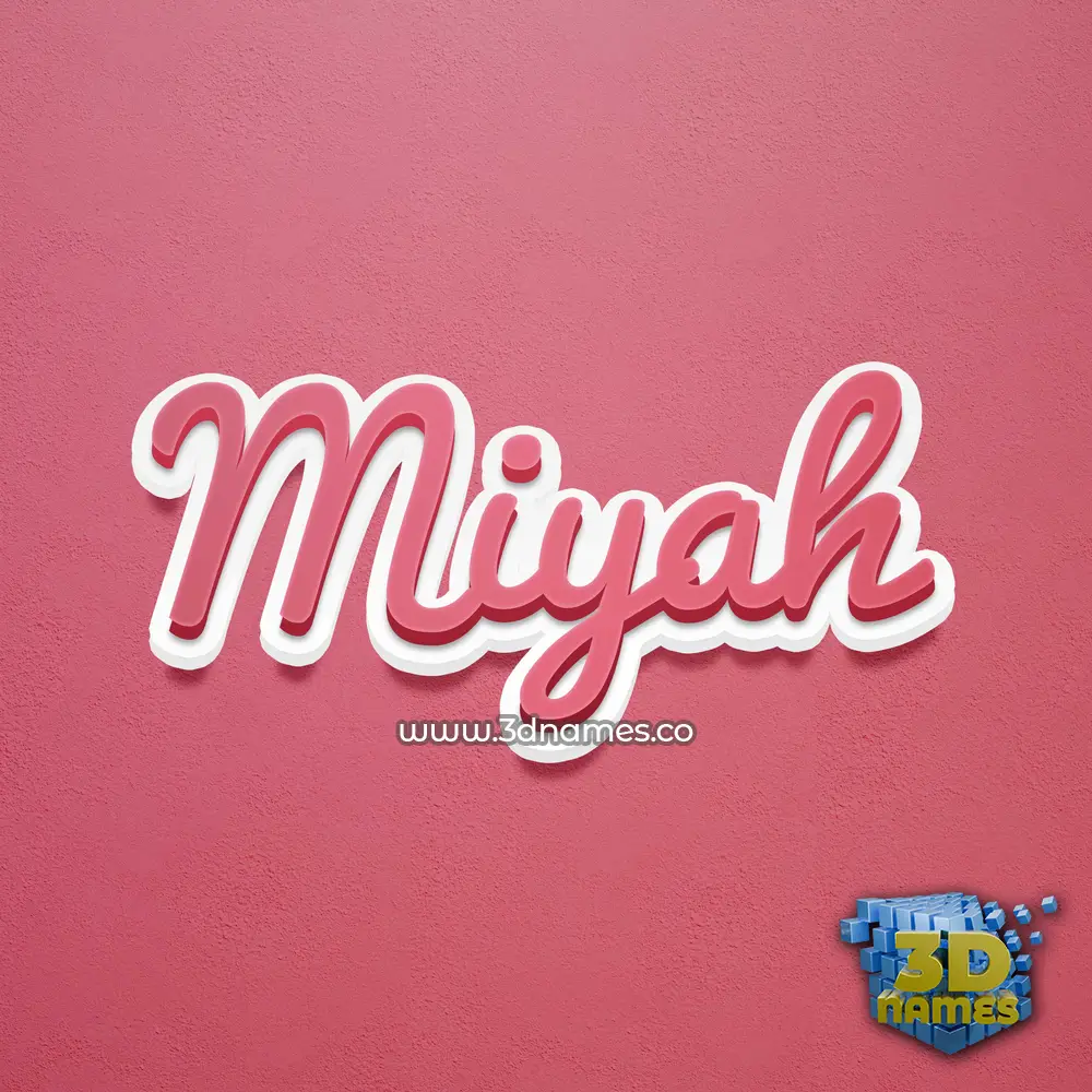 miyah in Red Scribble style - 3D name wallpaper