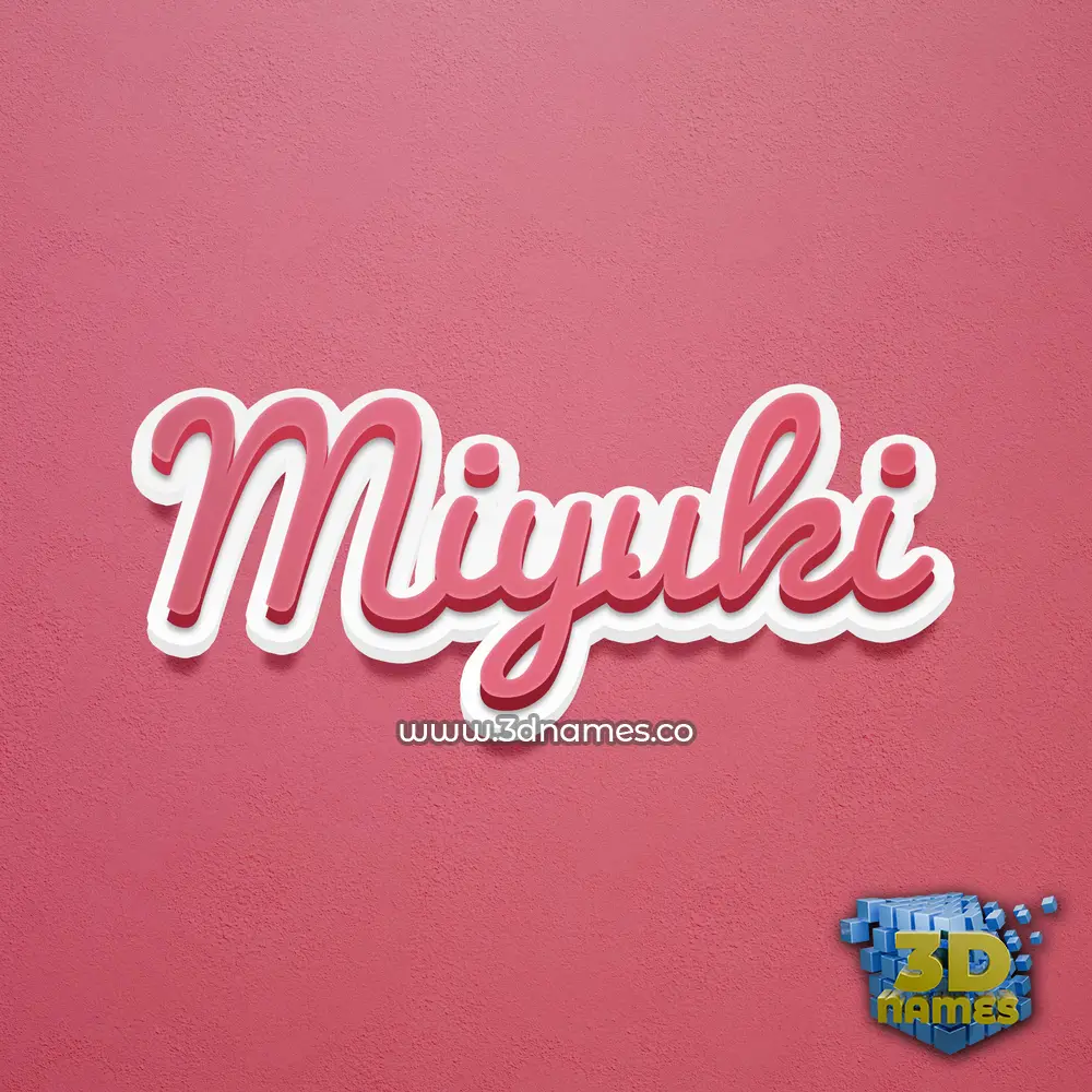 miyuki in Red Scribble style - 3D name wallpaper