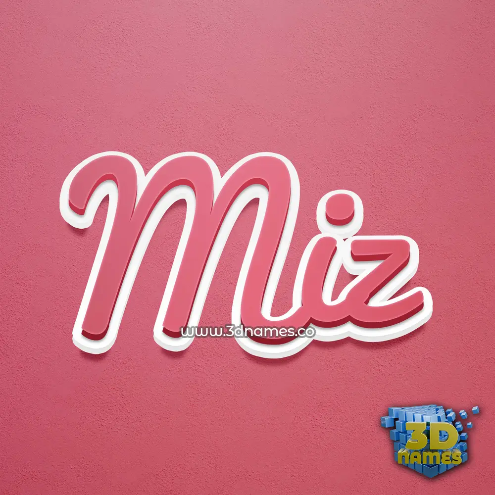 miz in Red Scribble style - 3D name wallpaper