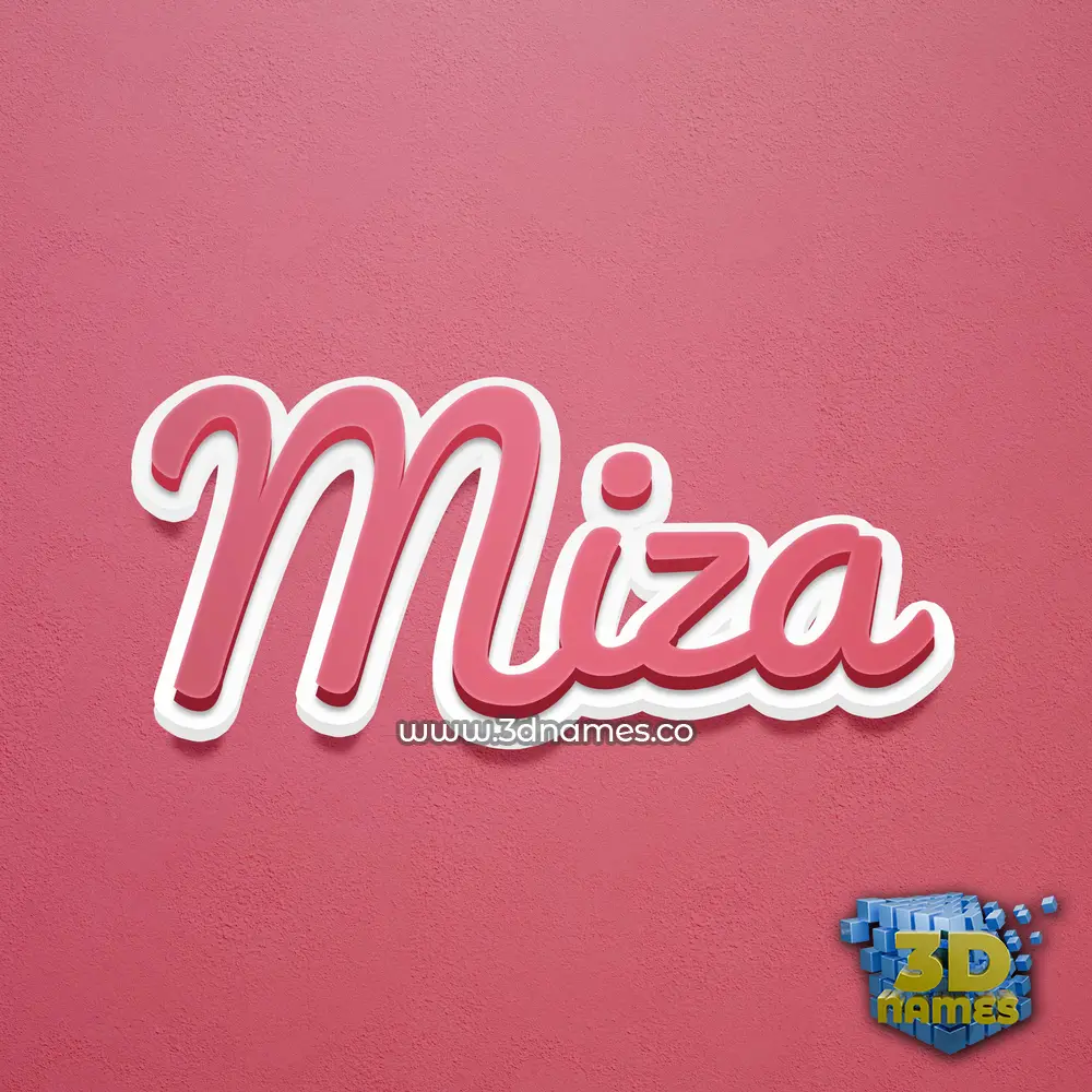 miza in Red Scribble style - 3D name wallpaper