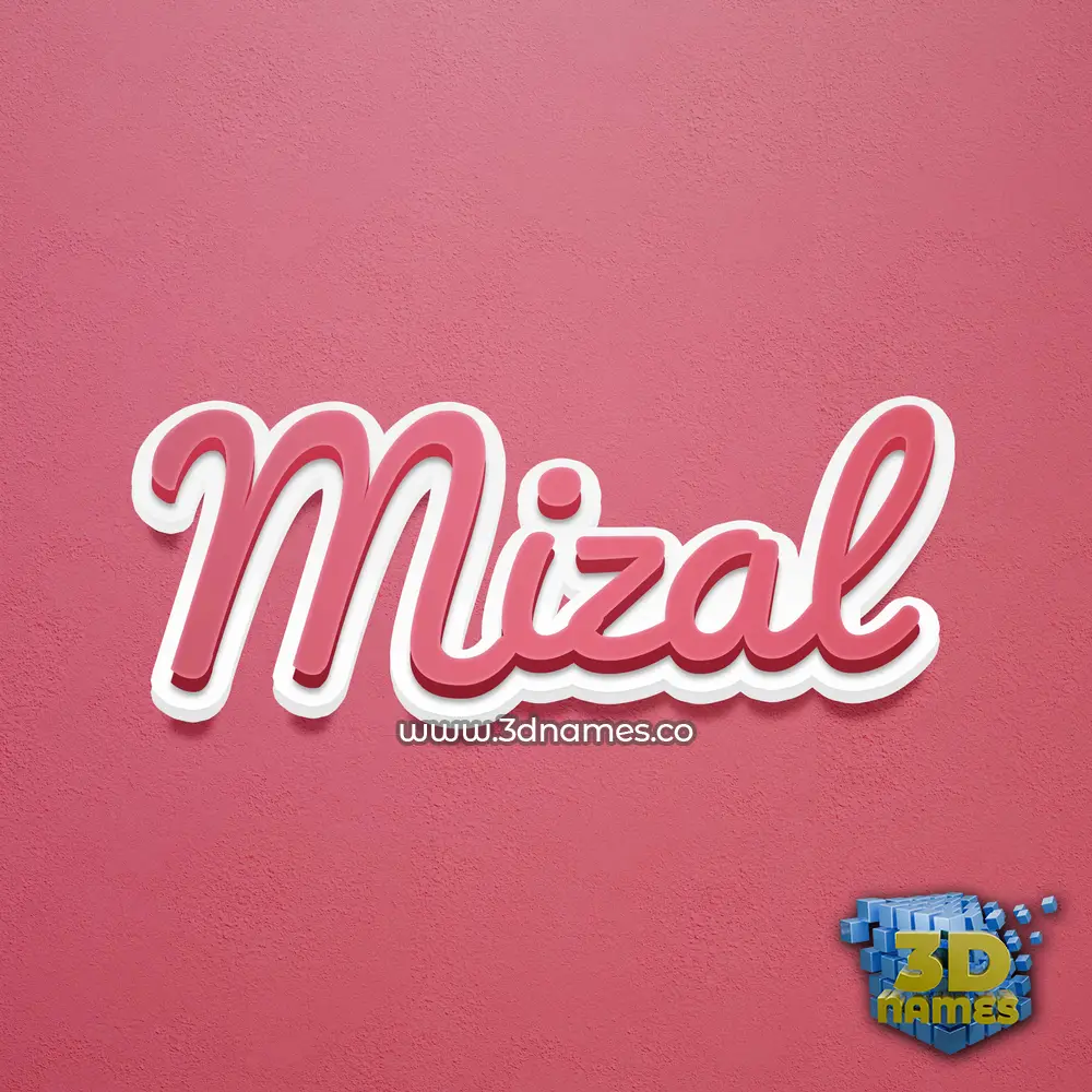 mizal in Red Scribble style - 3D name wallpaper