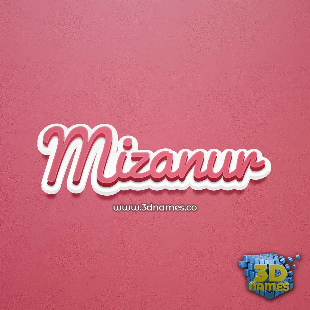 mizanur in Red Scribble style - 3D name wallpaper