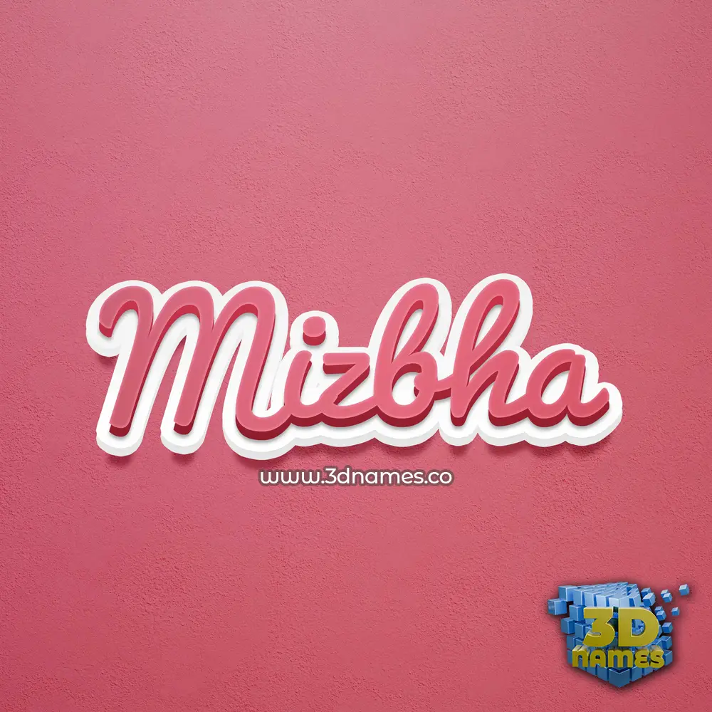 mizbha in Red Scribble style - 3D name wallpaper