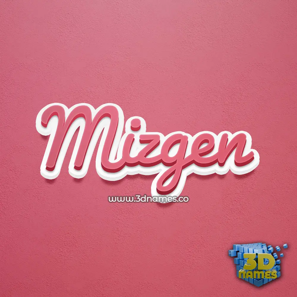 mizgen in Red Scribble style - 3D name wallpaper
