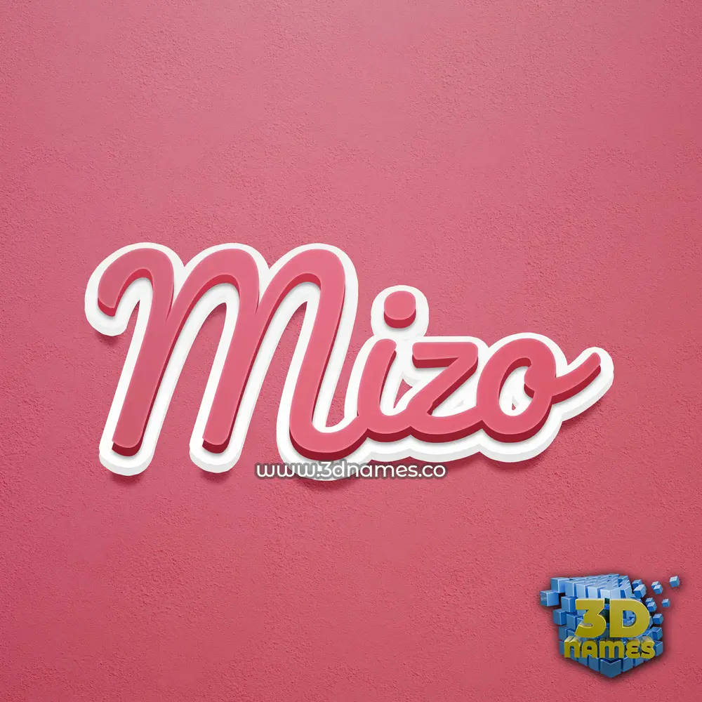 mizo in Red Scribble style - 3D name wallpaper