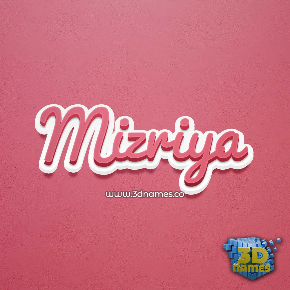 mizriya in Red Scribble style - 3D name wallpaper