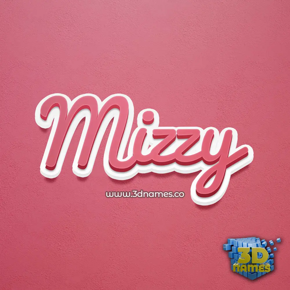 mizzy in Red Scribble style - 3D name wallpaper