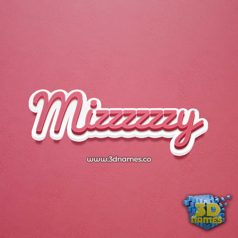 mizzzzzzy in Red Scribble style - 3D name wallpaper
