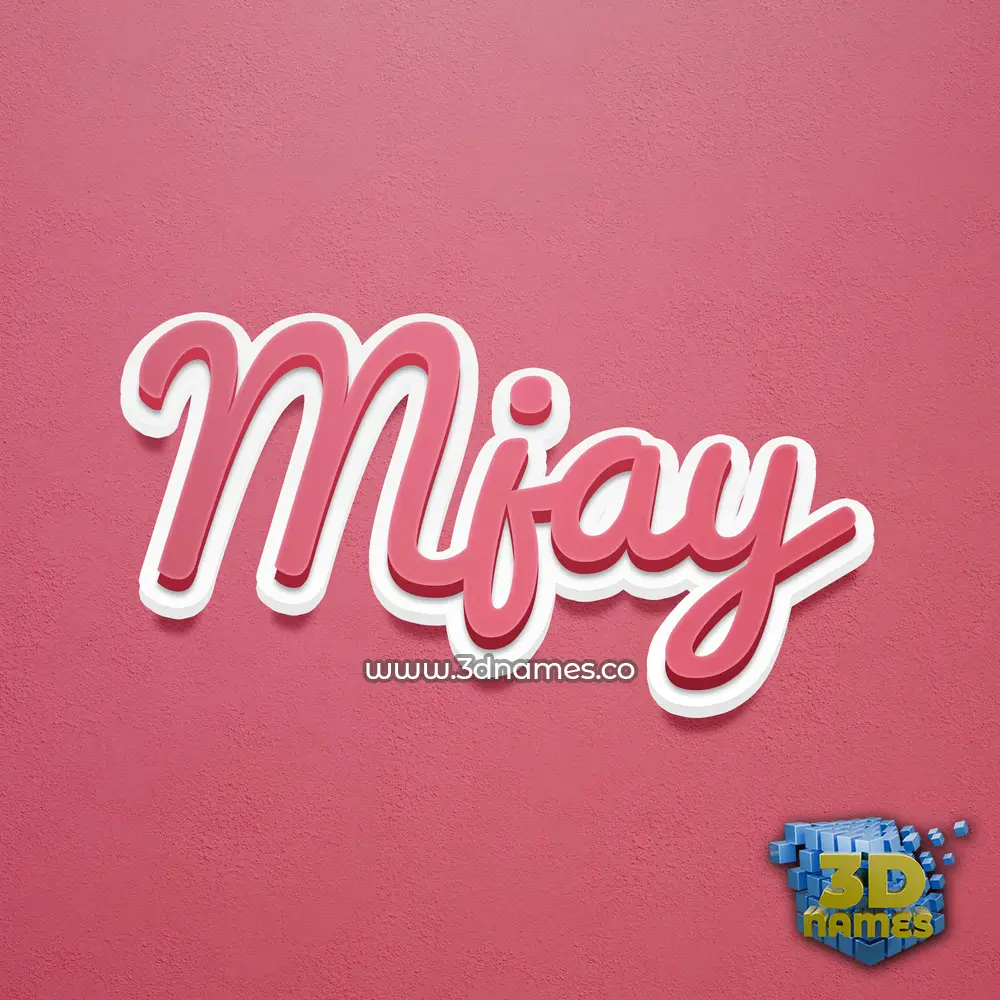 mjay in Red Scribble style - 3D name wallpaper