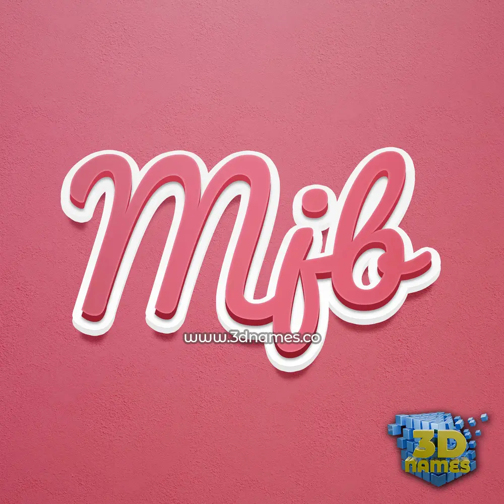 mjb in Red Scribble style - 3D name wallpaper