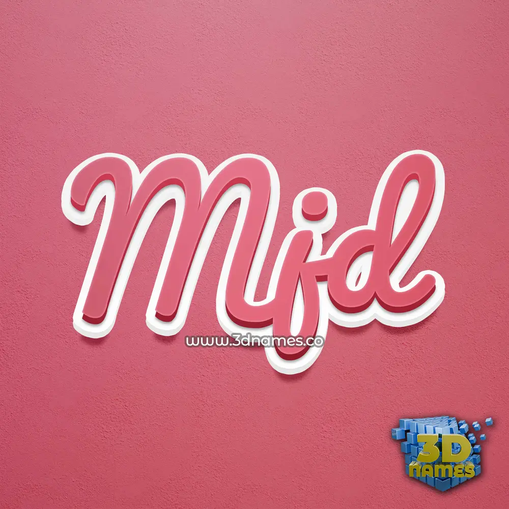 mjd in Red Scribble style - 3D name wallpaper