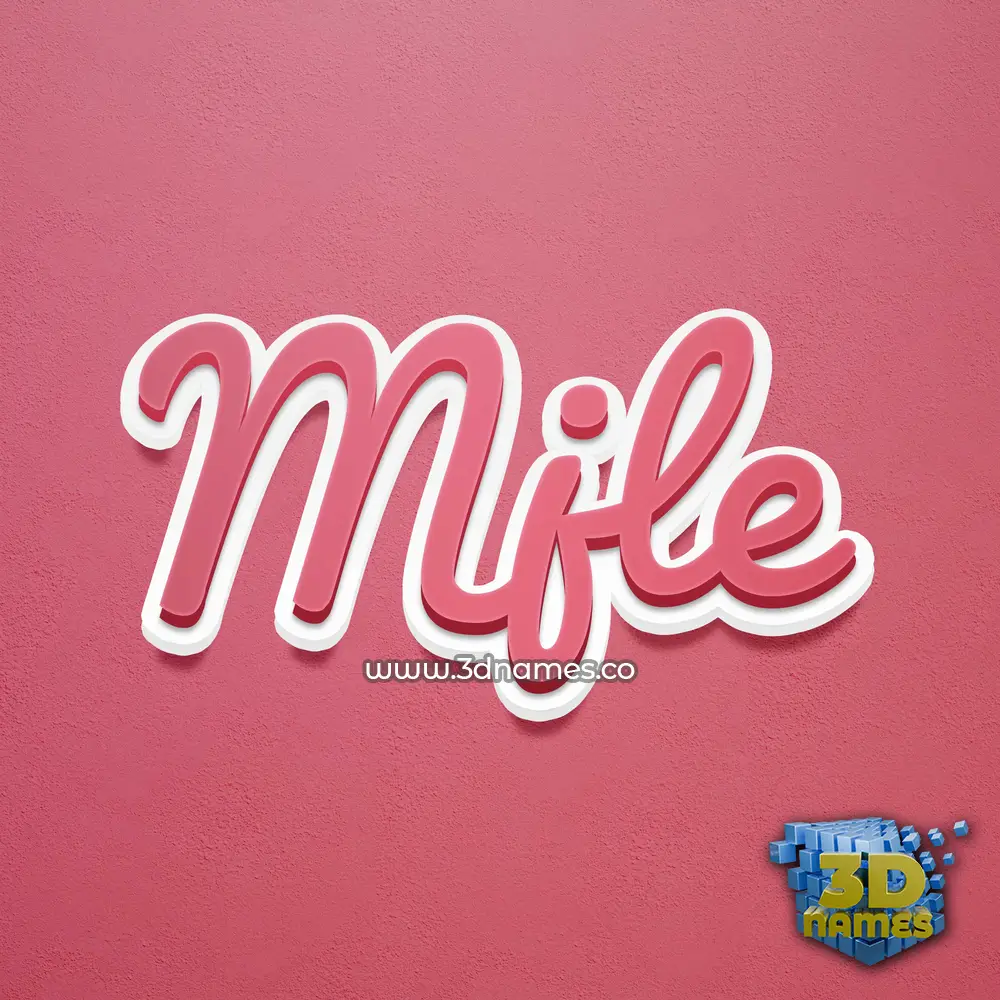 mjle in Red Scribble style - 3D name wallpaper