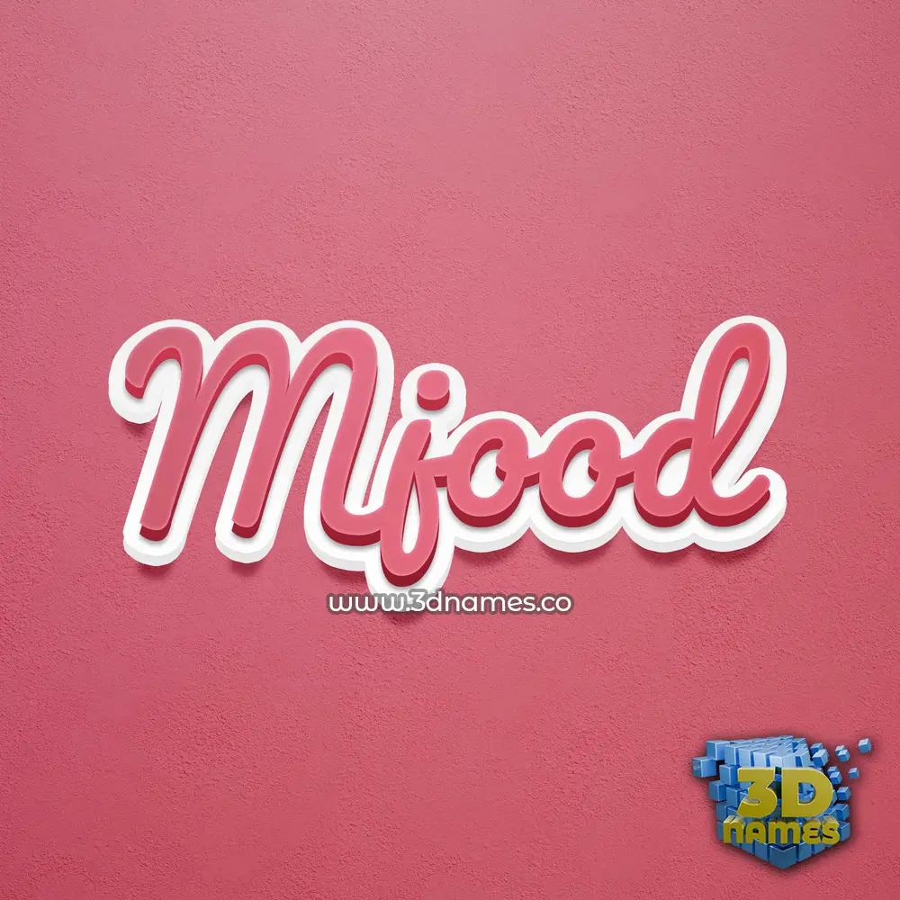 mjood in Red Scribble style - 3D name wallpaper
