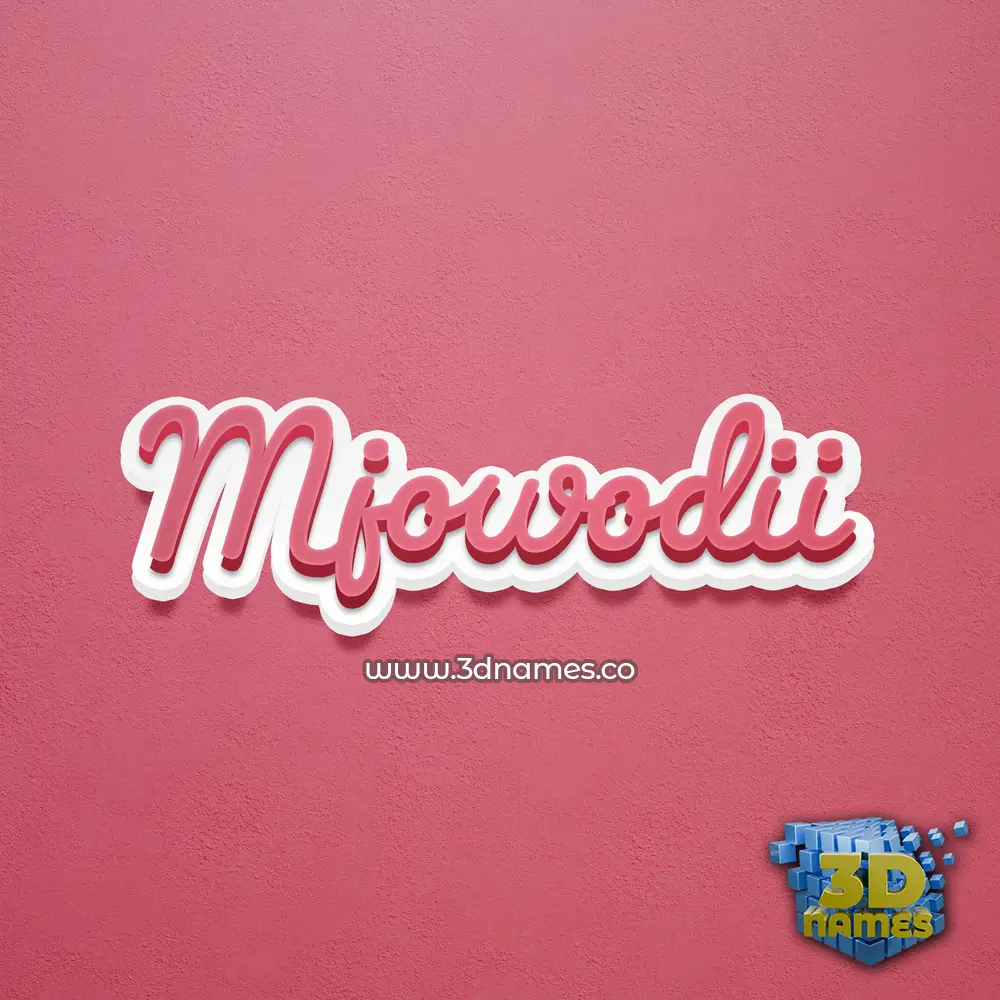 mjowodii in Red Scribble style - 3D name wallpaper