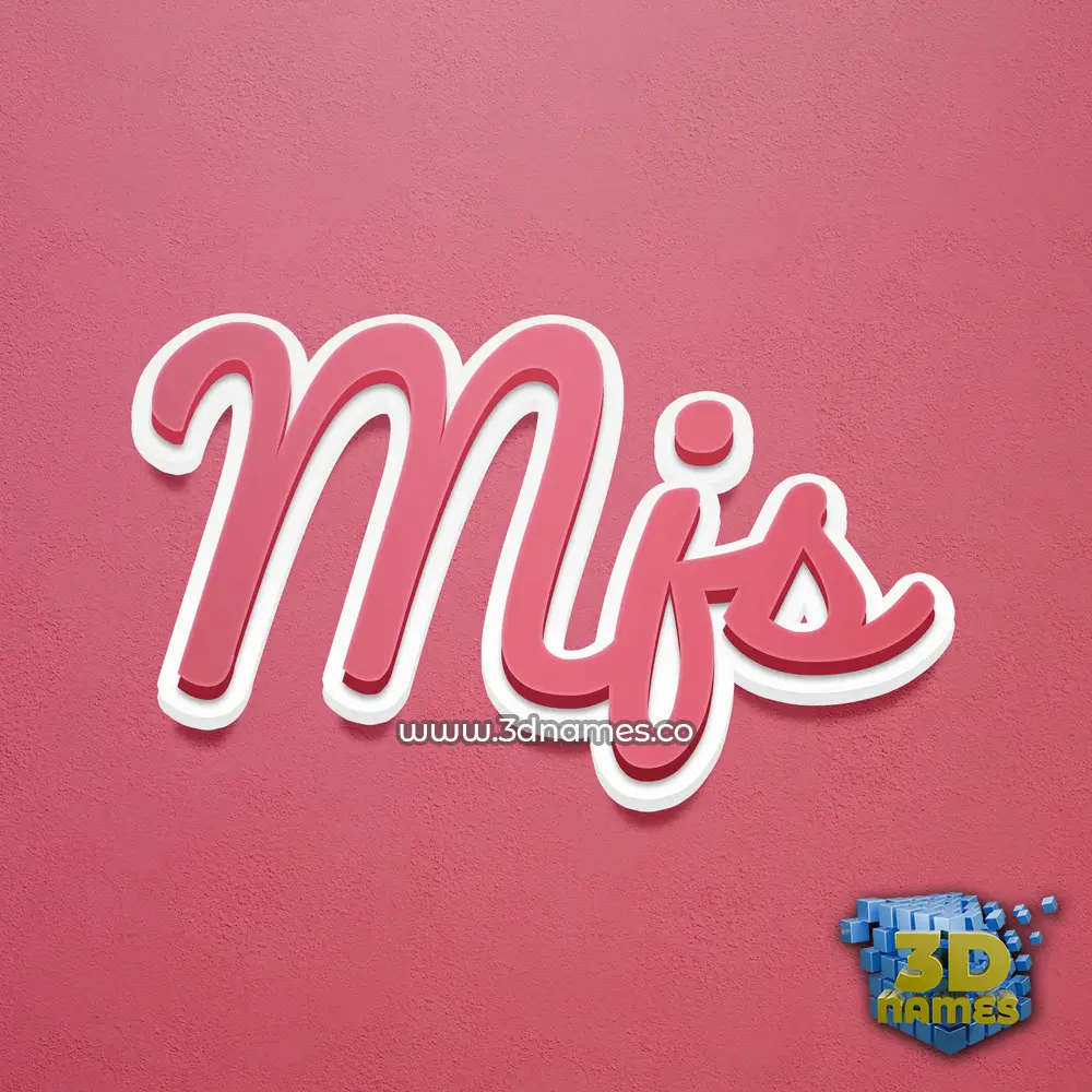 mjs in Red Scribble style - 3D name wallpaper