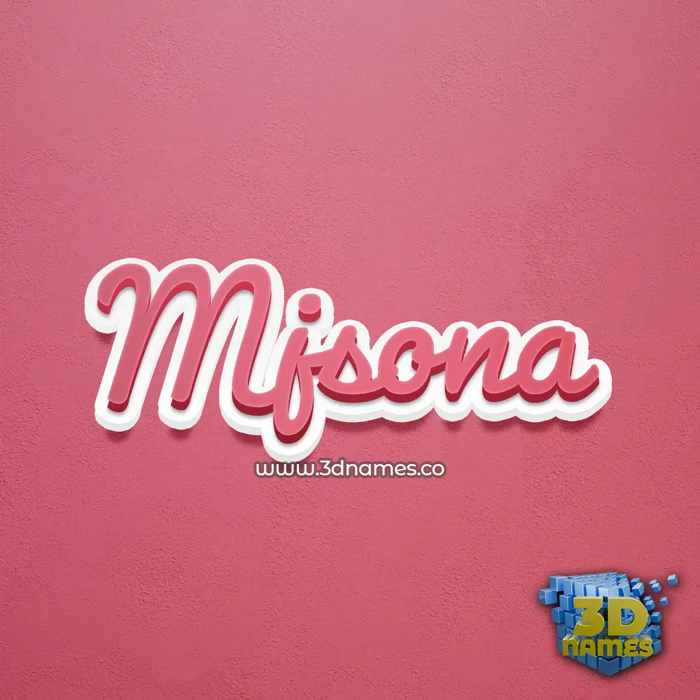 mjsona in Red Scribble style - 3D name wallpaper