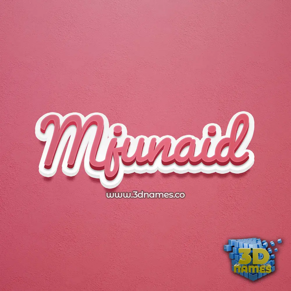 mjunaid in Red Scribble style - 3D name wallpaper