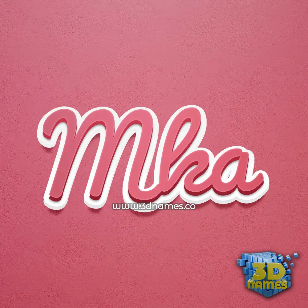 mka in Red Scribble style - 3D name wallpaper