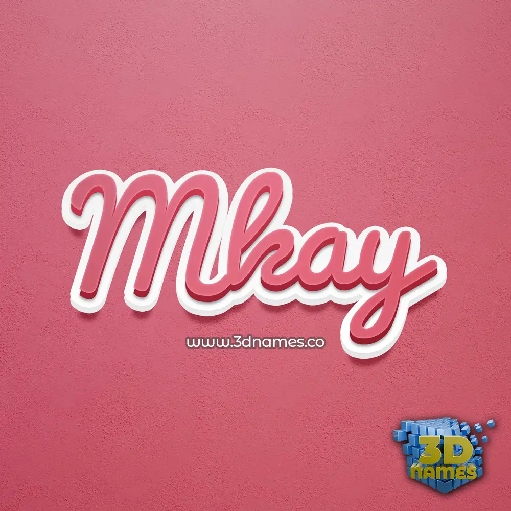 mkay in Red Scribble style - 3D name wallpaper