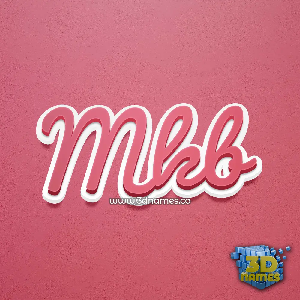 mkb in Red Scribble style - 3D name wallpaper