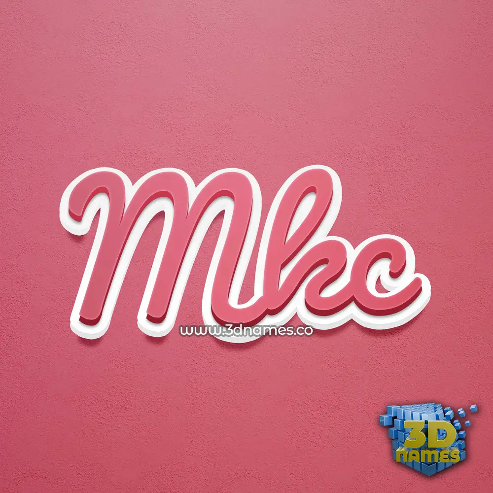 mkc in Red Scribble style - 3D name wallpaper