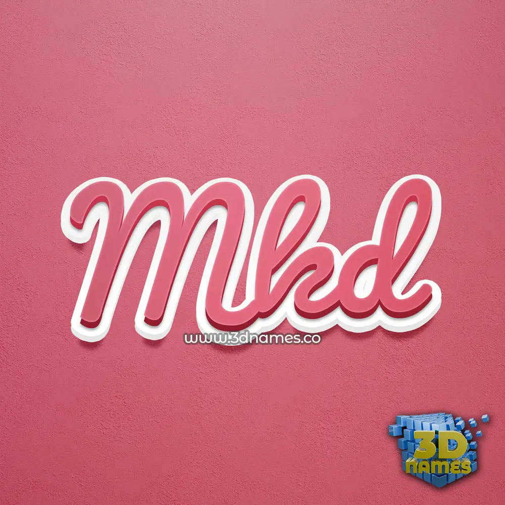 mkd in Red Scribble style - 3D name wallpaper