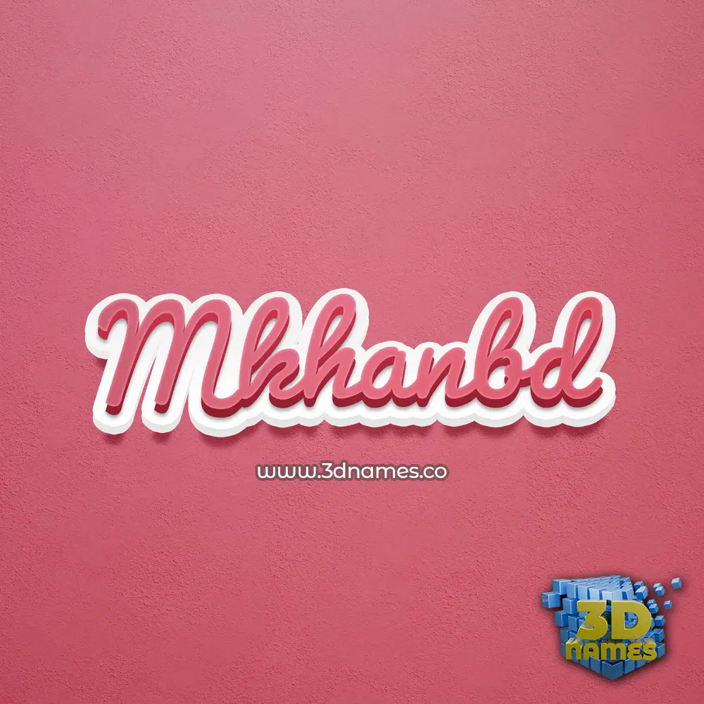 mkhanbd in Red Scribble style - 3D name wallpaper