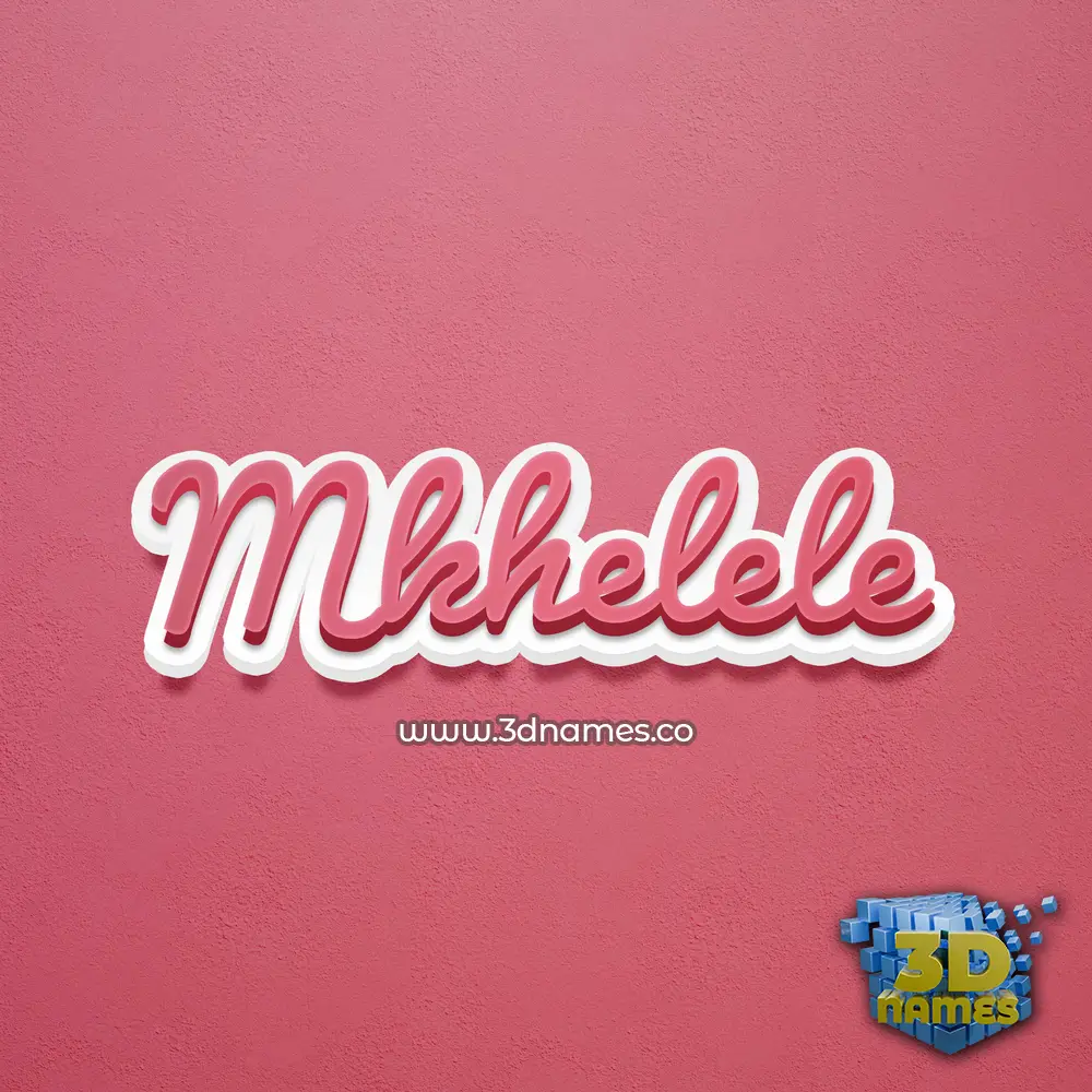 mkhelele in Red Scribble style - 3D name wallpaper